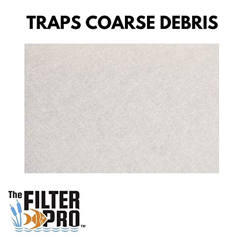 The Filter Pro Beige Coarse Filter Media, 2" Thick, 16" x 56" Roll, Perfect for Aquariums, Ponds or Water Gardens, Made in USA