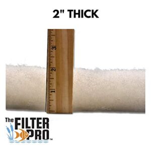 The Filter Pro Beige Coarse Filter Media, 2" Thick, 16" x 56" Roll, Perfect for Aquariums, Ponds or Water Gardens, Made in USA