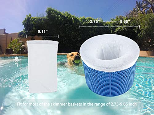 GOKU 50 Pack Pool Skimmer Socks for Above Ground Pool & Inground Pool, Debris Pollen Pool Filter Socks for Skimmer Basket, Hair Leaves Fine Mesh Net Liners Filter Savers Scum Sock Reusable