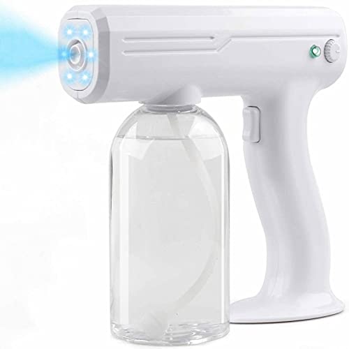 InfiniteTEC Cordless Disinfectant Nano Mist Gun Plant Repellent Control 800ml Portable Electric Sprayer Blue Light Sterilization Fogger for Home Office School Garden Hospital and Transportation