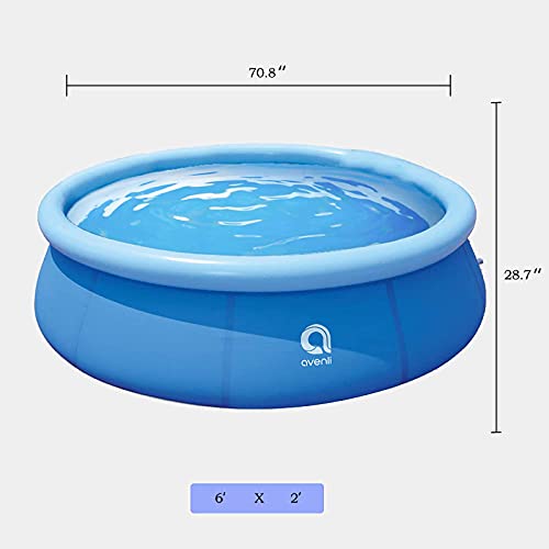 Eanpet Inflatable Swimming Pool for Adults on Summer Holiday Used in Garden Patio Lawn Outdoor Indoor Funny Water Swim Pool (6' x 2', 1-4 Adults)