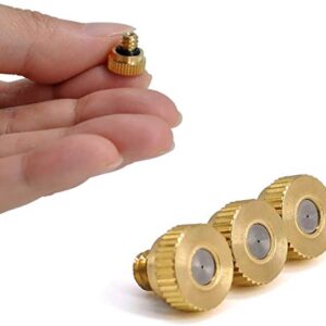 Aootech 32 Pack Brass Misting Nozzles for Outdoor Cooling System, 0.012” Orifice (0.3 mm) 10/24 UNC