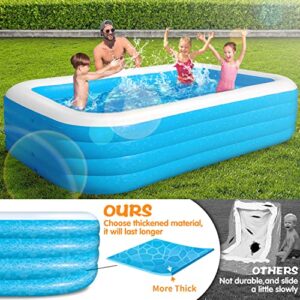 SOARRUCY Inflatable Pool-Swimming Pools for Kids & Adults, Above Ground Pool 120''x72''x26'' Oversized Thickened Family Blow Up Kiddie Pool, with Electric Air Pump Backyard, Garden