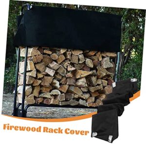 INOOMP Snow Protection Fire Covering Fireplace Holder Cloth Sun Oxford Pit Log Black for Rack Rain Furniture Cover Stand Garden Duty Hoop Firewood Rainproof Logs Heavy Storage Outdoor