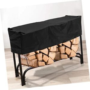 INOOMP Snow Protection Fire Covering Fireplace Holder Cloth Sun Oxford Pit Log Black for Rack Rain Furniture Cover Stand Garden Duty Hoop Firewood Rainproof Logs Heavy Storage Outdoor