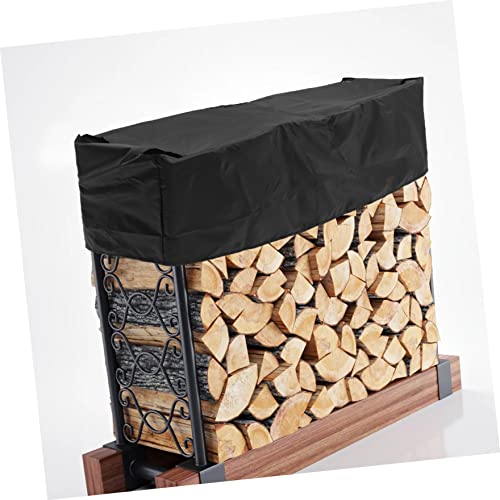 INOOMP Snow Protection Fire Covering Fireplace Holder Cloth Sun Oxford Pit Log Black for Rack Rain Furniture Cover Stand Garden Duty Hoop Firewood Rainproof Logs Heavy Storage Outdoor