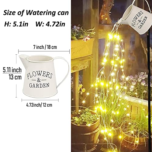 soltuus Solar Watering Can with 6.6ft Cascading Lights, Including Metal Watering Can and 180 LED Solar Powered Lights, Christmas Gift for Mom, Decorative for Outdoor Garden Patio