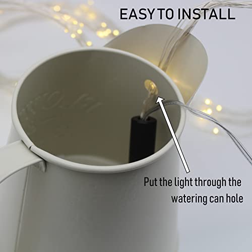 soltuus Solar Watering Can with 6.6ft Cascading Lights, Including Metal Watering Can and 180 LED Solar Powered Lights, Christmas Gift for Mom, Decorative for Outdoor Garden Patio