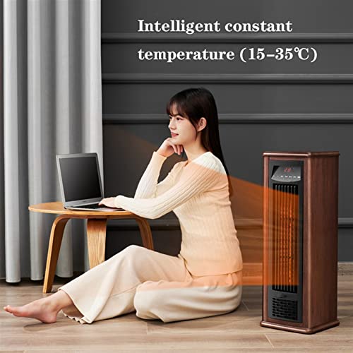 Outdoor Garden Heater Space Heaters for Indoor, Quiet&Fast Ceramic Heater with Remote,Oscillating,9H Timer,LED Display with Touch Control, Wood Grain Look Electric Heater Patio Hea