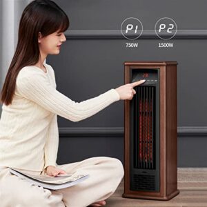 Outdoor Garden Heater Space Heaters for Indoor, Quiet&Fast Ceramic Heater with Remote,Oscillating,9H Timer,LED Display with Touch Control, Wood Grain Look Electric Heater Patio Hea