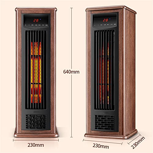 Outdoor Garden Heater Space Heaters for Indoor, Quiet&Fast Ceramic Heater with Remote,Oscillating,9H Timer,LED Display with Touch Control, Wood Grain Look Electric Heater Patio Hea