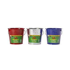 lamplight farms 1418094 bitefighter citronella wax candle metal bucket, red, blue or galvanized, 17-oz. – quantity 1