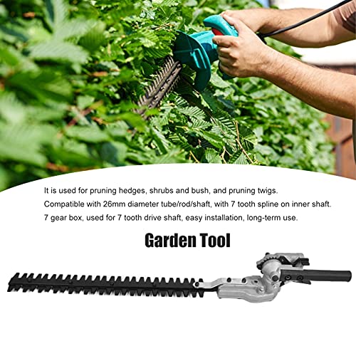 LZKW Hedge Trimmer Attachment, Good Compatibility Easy to Install Hedge Trimmer Working Head for Garden for Bush for Home for Shrubs(26mm 7 Teeth)