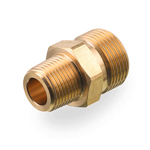 M MINGLE M22 Pressure Washer Fitting, 3/8 Inch NPT Male to M22 14mm Male adapter, 4500 PSI