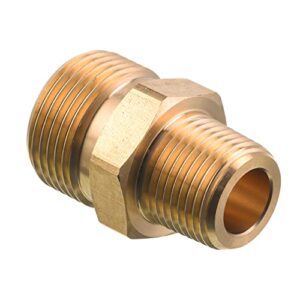 M MINGLE M22 Pressure Washer Fitting, 3/8 Inch NPT Male to M22 14mm Male adapter, 4500 PSI