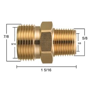 M MINGLE M22 Pressure Washer Fitting, 3/8 Inch NPT Male to M22 14mm Male adapter, 4500 PSI