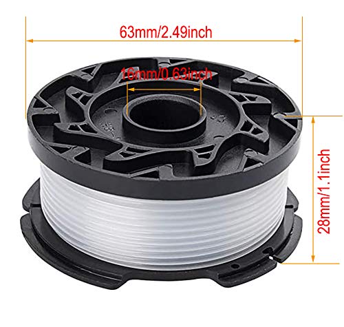 AF-100 String Trimmer Spool Replacement for Black and Decker AF-100 AF-100-3ZP AF-100-BKP 30ft 0.065" Trimmer Line Replacement Spool Compatible with GH600 GH610 GH900 Edger(16 Spools+3 Cap+3 Spring)