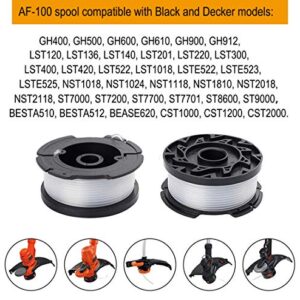 AF-100 String Trimmer Spool Replacement for Black and Decker AF-100 AF-100-3ZP AF-100-BKP 30ft 0.065" Trimmer Line Replacement Spool Compatible with GH600 GH610 GH900 Edger(16 Spools+3 Cap+3 Spring)