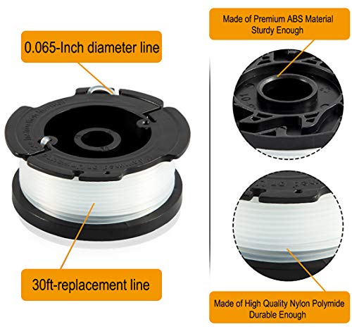 AF-100 String Trimmer Spool Replacement for Black and Decker AF-100 AF-100-3ZP AF-100-BKP 30ft 0.065" Trimmer Line Replacement Spool Compatible with GH600 GH610 GH900 Edger(16 Spools+3 Cap+3 Spring)