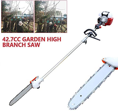 DNYSYSJ 42.7CC Garden High Branch Saw 2.5M-3.5M,Pole Saw,Powerful Gas Pole Chainsaw Split Shaft Chainsaw Pruner Trimmer for Outdoor Tree Tool