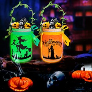 halloween crafts for kids – halloween witches decorations – dulla diy halloween fairy lanterns, garden outdoor decor hanging jar night light, gifts for girls ages 8 9 10 11 12