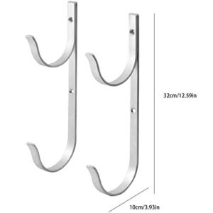 CYCTECH Pole Hangers,Aluminum Holder Set,Swimming Pool Pole Hanger Pool Hanger Hook for Pool Telescoping Pole,Leaf Rakes,Net,Vacuum Hose,Brushe and Garden Tools (White)