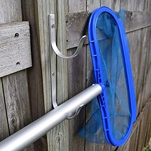 CYCTECH Pole Hangers,Aluminum Holder Set,Swimming Pool Pole Hanger Pool Hanger Hook for Pool Telescoping Pole,Leaf Rakes,Net,Vacuum Hose,Brushe and Garden Tools (White)