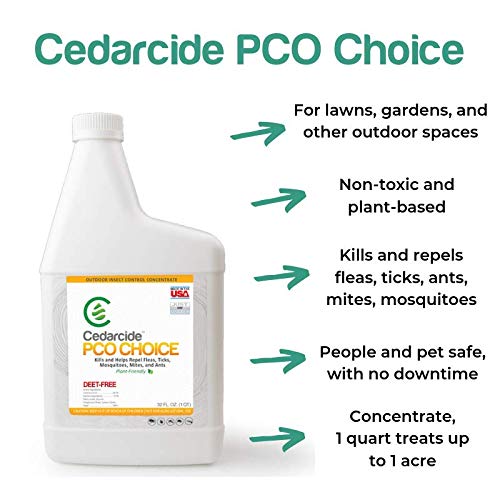 Cedarcide Outdoor Lawn and Garden Kit (Large) Includes PCO Choice Cedar Oil Bug Killing Concentrate Gallon and Pure Cedar Granules | PCO Kills and Repels Fleas, Ants, Mites, & Mosquitoes