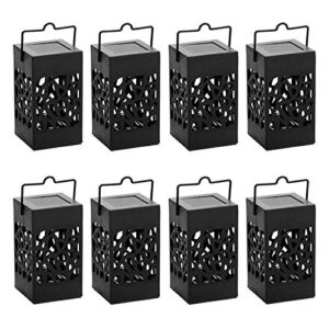 twinkle star 8 pack outdoor solar lanterns hanging solar lights with handle, christmas garden tree yard patio holiday decorations