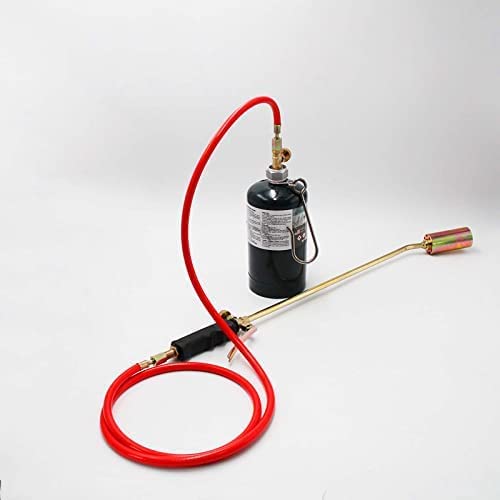 Propane Torch Weed,Heavy Duty Burner Torch,Weed Burner with Control Valve and 5.3 FT Hose for Garden Roofing BBQ lighter Snow Melting, Wrenches and Gloves