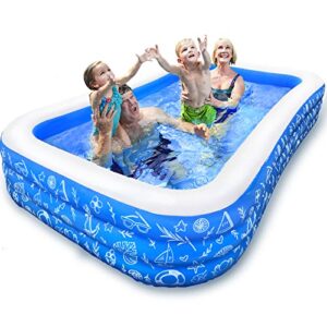 ACQCES Inflatable Swimming Pool for Kids, Family-Size Inflatable Baby Pool Blow Up Pool for Kids, Cartoon Plastic Pool, Kiddie Pool for Toddlers Backyard Outdoor Garden, Summer Water Party