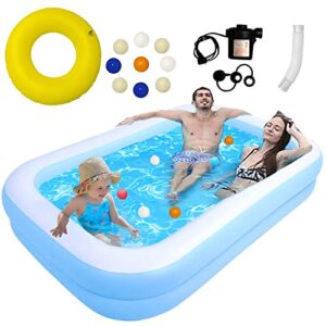 inflatable pool, kiddie pool 61x42.5x18.1 inches blow up pool suitable for kids toddlers adults in outdoor garden backyard summer water party (2 people)