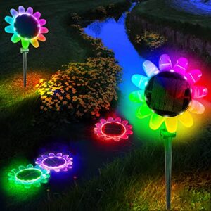 cynlink solar garden lights christmas decorations, 2 pack super bright solar christmas lights outdoor, ip68 waterproof, auto on/off solar powered landscape path lights for yard lawn patio