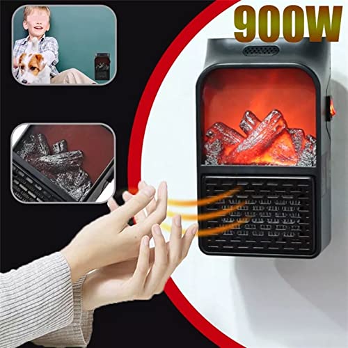 Outdoor Garden Heater 900W Electric Wall-outlet Flame Heater EU Plug Air Warmer PTC Ceramic Heating Stove Radiator Household Wall Patio Heater