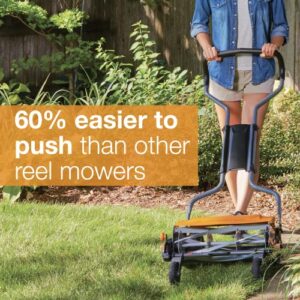 Fiskars 362050-1001 StaySharp Max Reel Push Lawn Mower, Eco Friendly, 18” Cut Width, 18 Inch, Black & 92146964J Garden, Shear Ease 360 Degree Swivel Grass Trimmer, Black