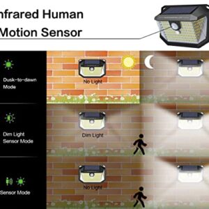 Solar Outdoor Lights Motion Sensor Security Light, Solar Powered Wall Lights 178 LEDs 500LM 3 Lighting Modes 270° Lighting Angle IP65 Waterproof for Garden Patio Porch Fence Yard (2 Pack)