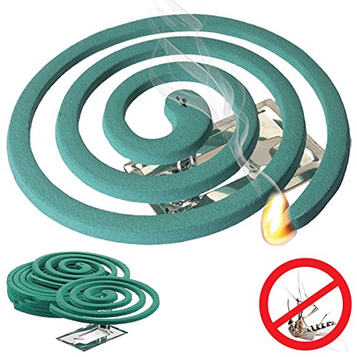 W4W Mosquito Repellent Coils - Outdoor Use Reaches Up to 10 feet - Each Coil Burns for 5-7 Hours (Three Pack Contains 12 coils & 6 Coil Stands)