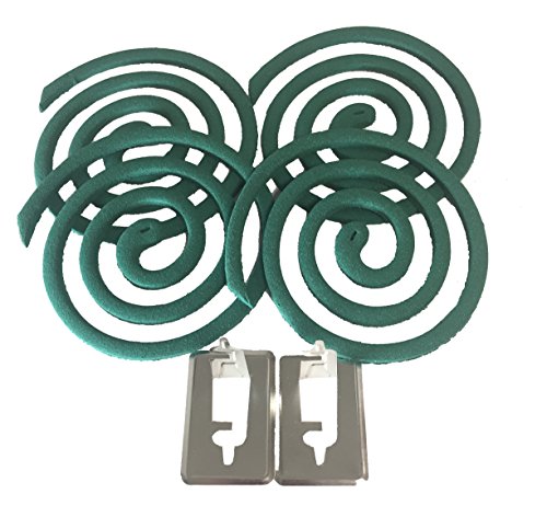 W4W Mosquito Repellent Coils - Outdoor Use Reaches Up to 10 feet - Each Coil Burns for 5-7 Hours (Three Pack Contains 12 coils & 6 Coil Stands)