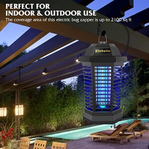 Klahaite Bug Zapper Outdoor, Mosquito Zapper Indoor, Electric Mosquito Zappers with 2 Replacement Bulb, Insect Fly Trap for Home Garden