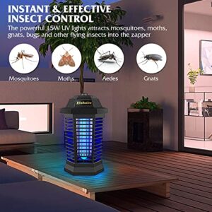 Klahaite Bug Zapper Outdoor, Mosquito Zapper Indoor, Electric Mosquito Zappers with 2 Replacement Bulb, Insect Fly Trap for Home Garden