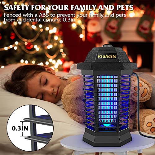 Klahaite Bug Zapper Outdoor, Mosquito Zapper Indoor, Electric Mosquito Zappers with 2 Replacement Bulb, Insect Fly Trap for Home Garden