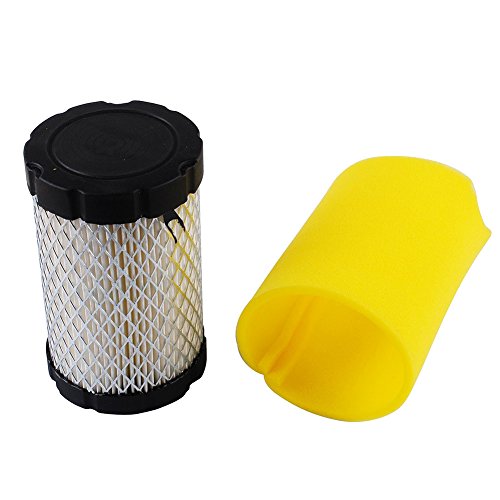 KlirAir Air Filters Replace for Briggs & Stratton 796031 (591334 or 594201) Plus 797704 Foam Pre-cleaner (Pack of 2)