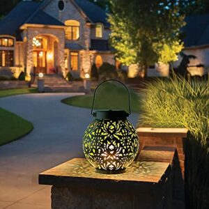colorlam solar led lantern solar powered garden lantern dusk to dawn auto on and off waterproof solar-powered for energy efficiency to enhance your pathway, patio and yard decor