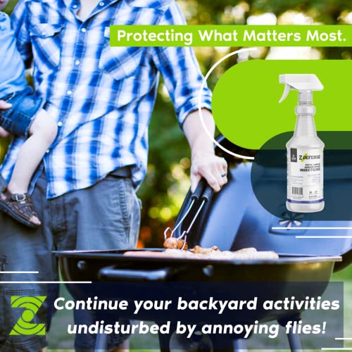 Z-Defense Patio, Lawn and Garden Spray Permethrin Insecticide, 32oz Spray. Permethrin Pesticide Kills Ticks, Fleas, Spiders, Ants, Mosquitoes.
