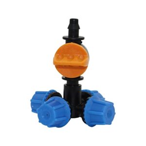 greenhouse micro drip irrigation 3 sets of cross 360 degree atomizing nozzles with 6 mm 6 mm to 4/7 mm hose connection valve garden irrigation watering kit