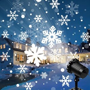 2022 newest snowfall christmas light projector, indoor outdoor holiday night light projector, rotating snow falling projector lamp for halloween xmas new year gift wedding garden landscape decorative