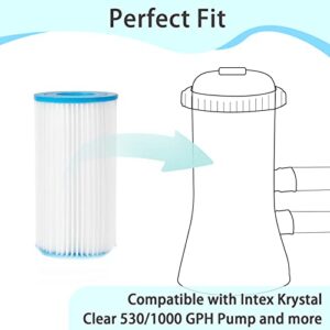 2-Pack Pool Filter A or C for Intex 1000/1500/530 GPH Filter Pump for Above Ground Pools, Replace Type A or C