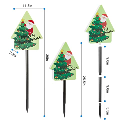 Fastruggle Merry Christams Yard Stake Sign Decoration,Solar Christmas Decoration Stake Lights, Xmas Outdoor Solar Pathway Lights Waterproof Decoration for Patio Garden Lawn Home Front Door