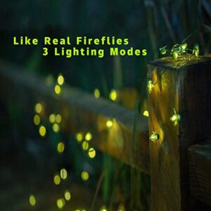 ANGMLN 2 Pack Solar Firefly Lights, 30 LED Solar Fireflies Lightning Bugs Fairy String Lights Outdoor Solar Powered String Lights Waterproof for Garden Patio Home Wedding Party Spring Christmas Decor