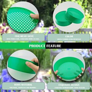 LNQ LUNIQ 4Pcs Round Garden Soil Sieve Tray Sand Sifter with Cylinder Shovels for Small Gravel, Soil, Sand Sieving Work